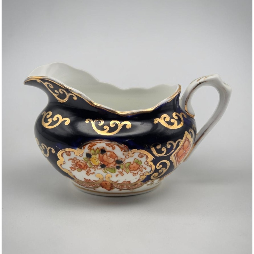 Vintage Royal Albert Crown China Heirloom‎ Derby Creamer Cobalt Blue
